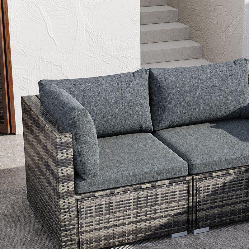 8PCS Outdoor Furniture Modular Lounge Sofa Lizard-Grey - Mekamart Australia