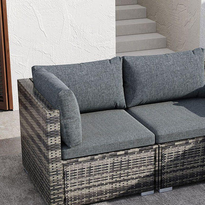 8PCS Outdoor Furniture Modular Lounge Sofa Lizard-Grey - Mekamart Australia