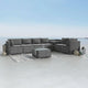 8PCS Outdoor Furniture Modular Lounge Sofa Lizard-Grey - Mekamart Australia