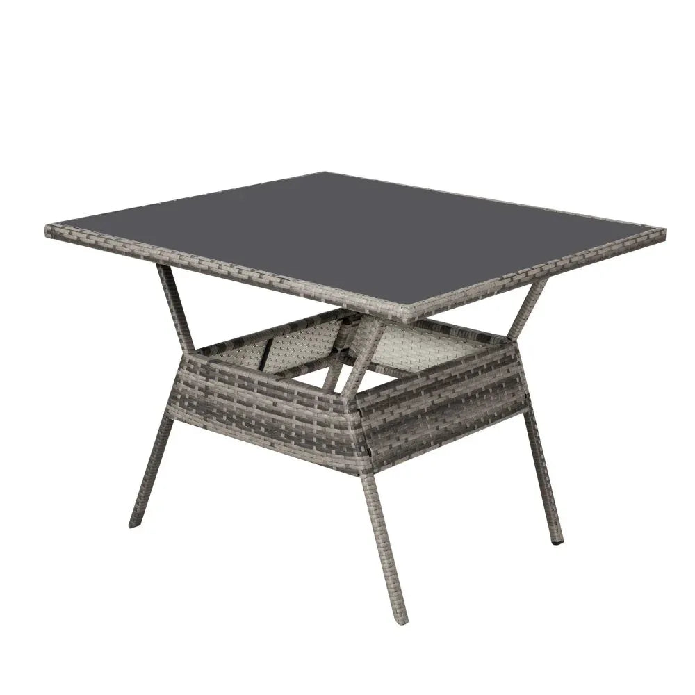 8PC Outdoor Dining Set Wicker Table &amp; Chairs-Grey - Mekamart Australia
