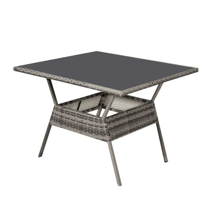 8PC Outdoor Dining Set Wicker Table &amp; Chairs-Grey - Mekamart Australia