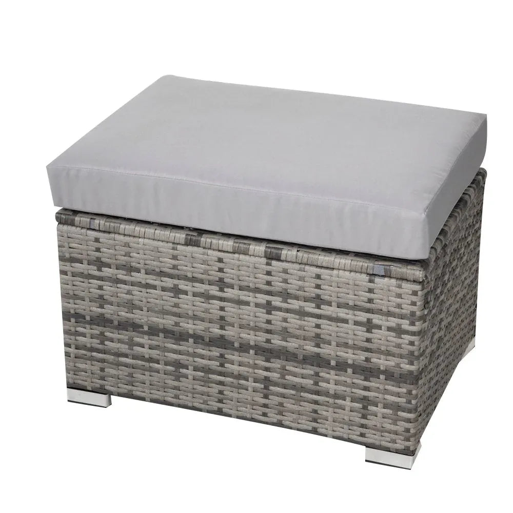 8PC Outdoor Dining Set Wicker Table &amp; Chairs-Grey - Mekamart Australia