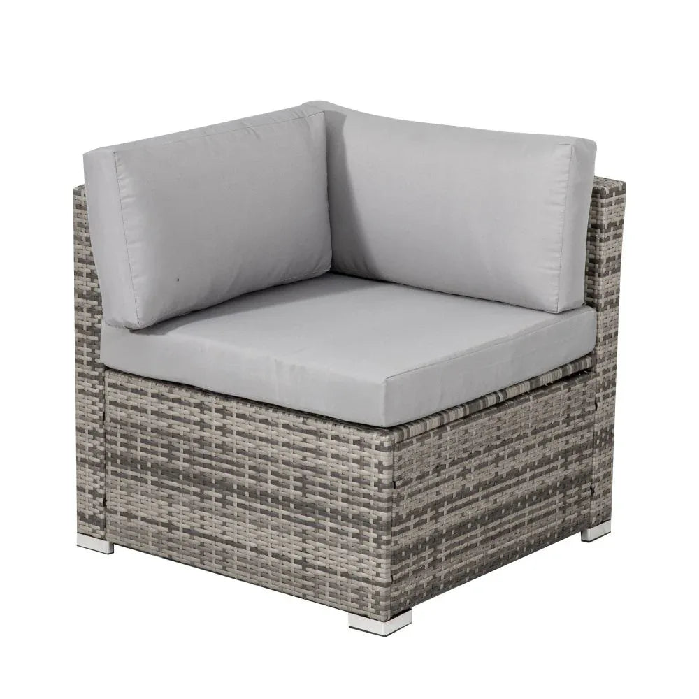 8PC Outdoor Dining Set Wicker Table &amp; Chairs-Grey - Mekamart Australia