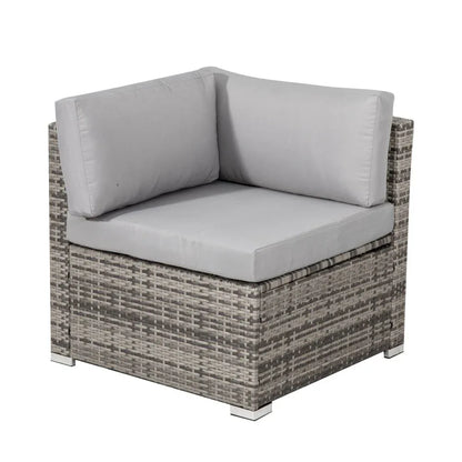 8PC Outdoor Dining Set Wicker Table &amp; Chairs-Grey - Mekamart Australia