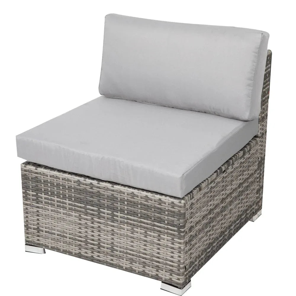 8PC Outdoor Dining Set Wicker Table &amp; Chairs-Grey - Mekamart Australia