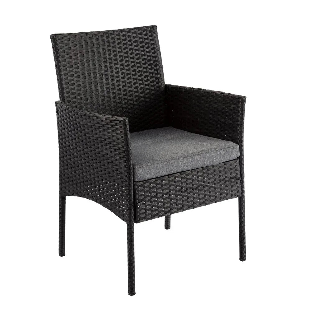3PC Outdoor Table and Chairs Set-Black - Mekamart Australia