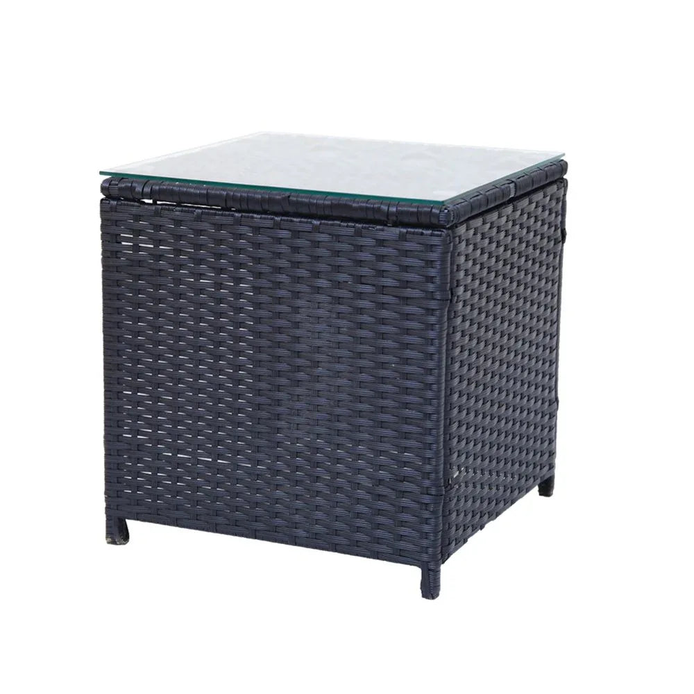 3PC Outdoor Table and Chairs Set-Black - Mekamart Australia