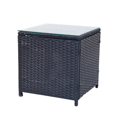 3PC Outdoor Table and Chairs Set-Black - Mekamart Australia
