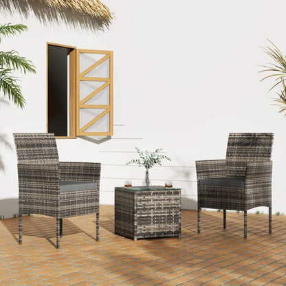 2 Seater PE Rattan Outdoor Furniture Chat Set- Mixed Grey - Mekamart Australia