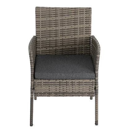 2 Seater PE Rattan Outdoor Furniture Chat Set- Mixed Grey - Mekamart Australia