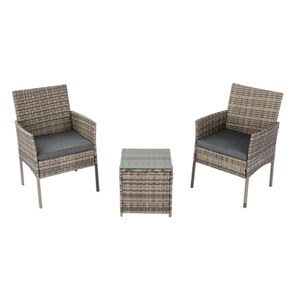 2 Seater PE Rattan Outdoor Furniture Chat Set- Mixed Grey - Mekamart Australia