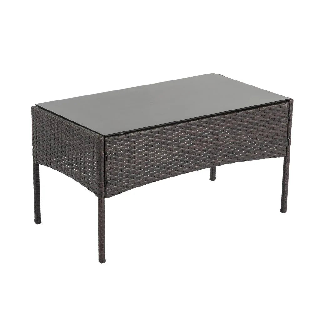 Breeze 4-Seat Wicker Outdoor Lounge Set - Mekamart Australia