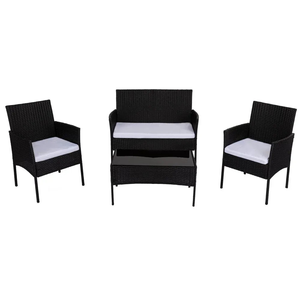 Ville 4-Seater PE Wicker Outdoor Lounge Sofa Set - Mekamart Australia