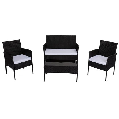 Ville 4-Seater PE Wicker Outdoor Lounge Sofa Set - Mekamart Australia