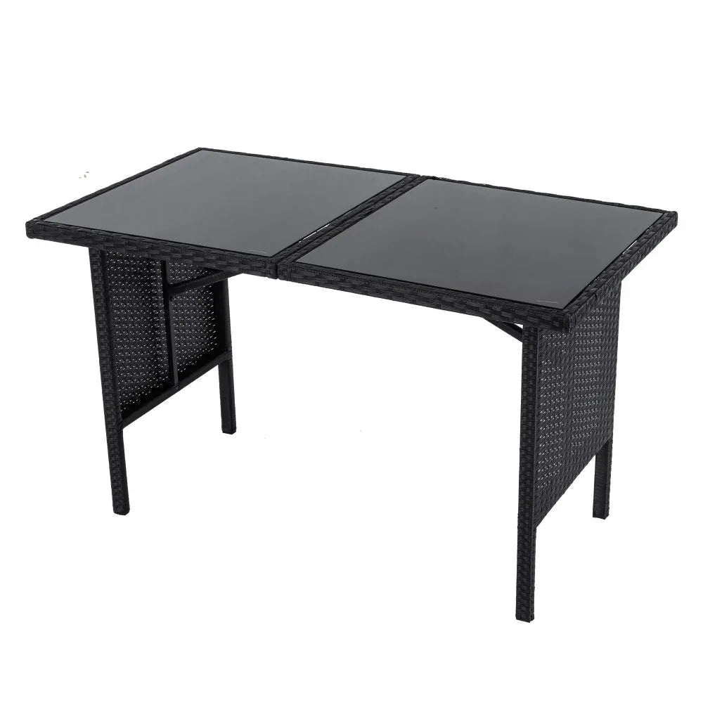 Ella 8-Seater Modular Outdoor Garden Lounge and Dining Set with Table and Stools in Black - Mekamart Australia