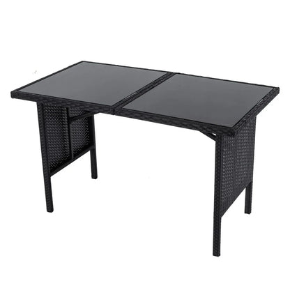 Ella 8-Seater Modular Outdoor Garden Lounge and Dining Set with Table and Stools in Black - Mekamart Australia