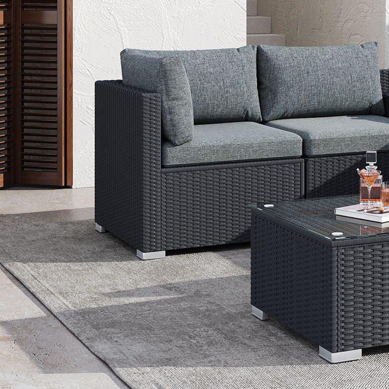 Modular Outdoor Lounge Set-9pcs Sofa, Armchairs and Coffee Table - Mekamart Australia