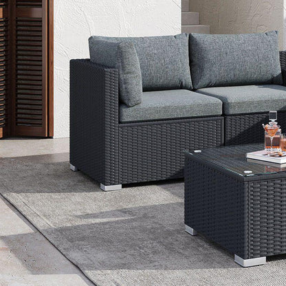 Modular Outdoor Lounge Set-9pcs Sofa, Armchairs and Coffee Table - Mekamart Australia