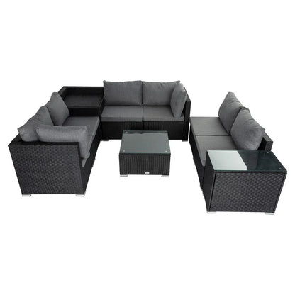 Modular Outdoor Lounge Set-9pcs Sofa, Armchairs and Coffee Table - Mekamart Australia