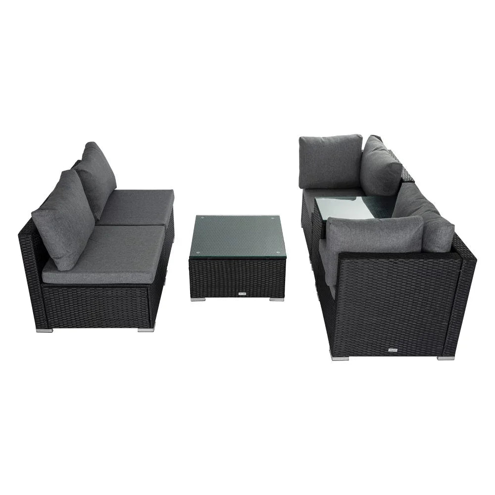 Modular Outdoor Lounge Set-9pcs Sofa, Armchairs and Coffee Table - Mekamart Australia