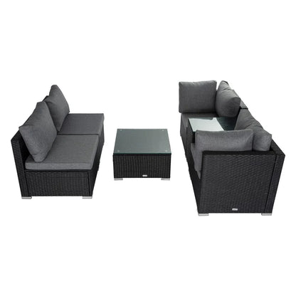 Modular Outdoor Lounge Set-9pcs Sofa, Armchairs and Coffee Table - Mekamart Australia