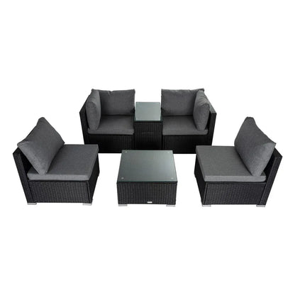 Modular Outdoor Lounge Set-9pcs Sofa, Armchairs and Coffee Table - Mekamart Australia