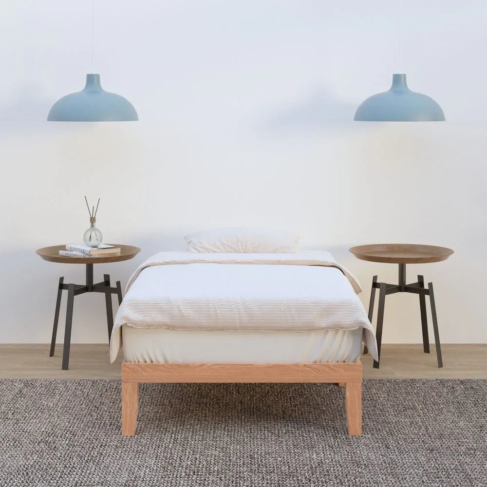 Single Size Warm Wooden Natural Bed Base Frame – King Single - Mekamart Australia