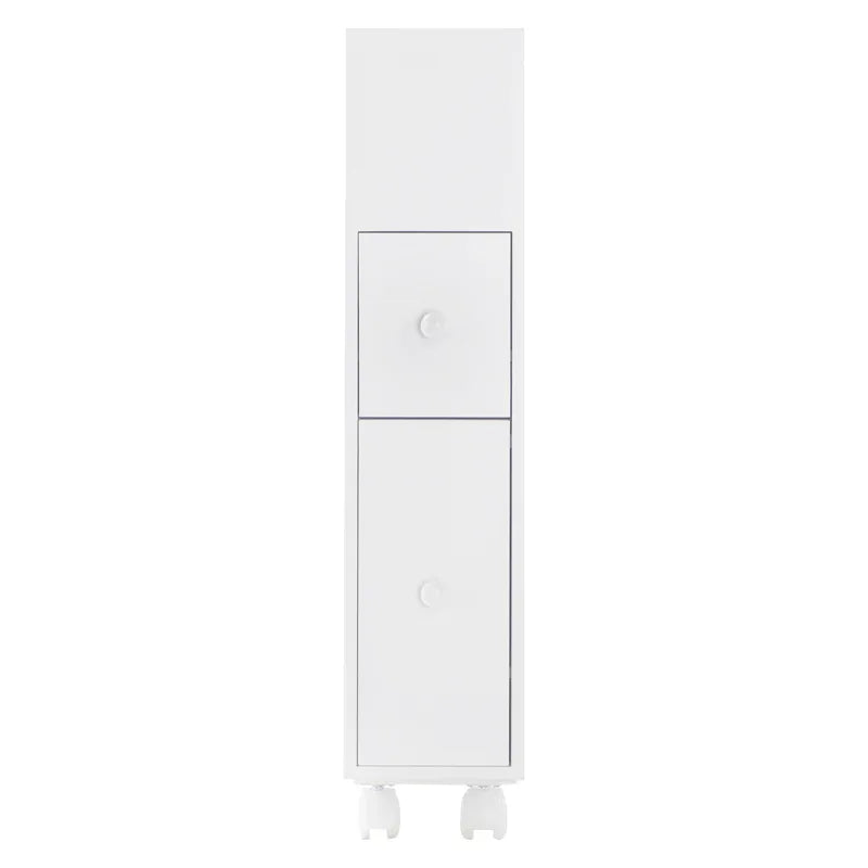 Removable Bathroom Side Cabinet Toilet Caddy with Storage Drawers- White - Mekamart Australia