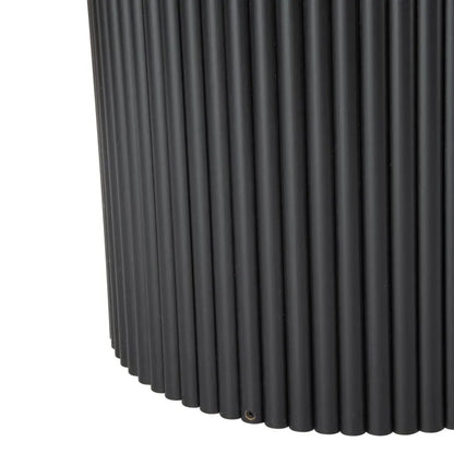 Luxe Black Ribbed Texture Wooden Coffee Table - Mekamart Australia