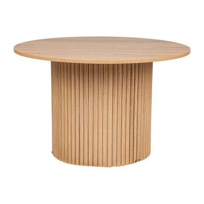 Luxe Ribbed Round Coffee Table Wooden - Mekamart Australia