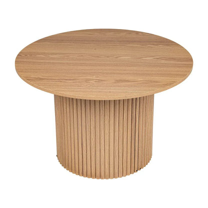 Luxe Ribbed Round Coffee Table Wooden - Mekamart Australia