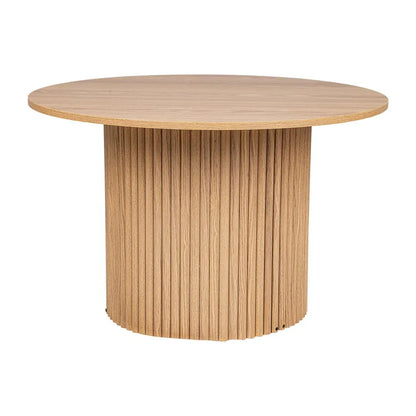 Luxe Ribbed Round Coffee Table Wooden - Mekamart Australia