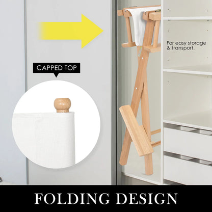 2X Director Movie Folding Tall Chair 76cm Beech WOOD HUMOR - Mekamart Australia
