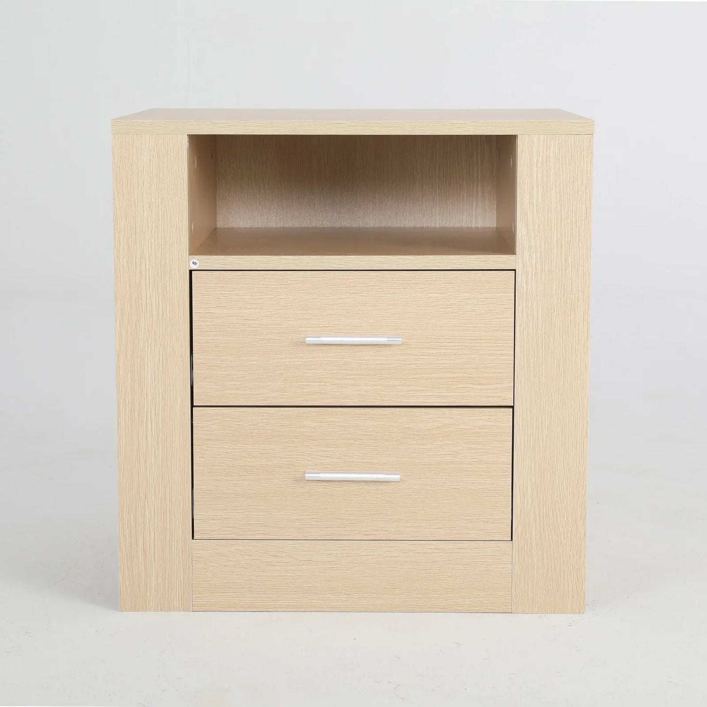Bedside Table Side Storage Cabinet Nightstand Bedroom 2 Drawer 1 Shelf ZURI OAK - Mekamart Australia