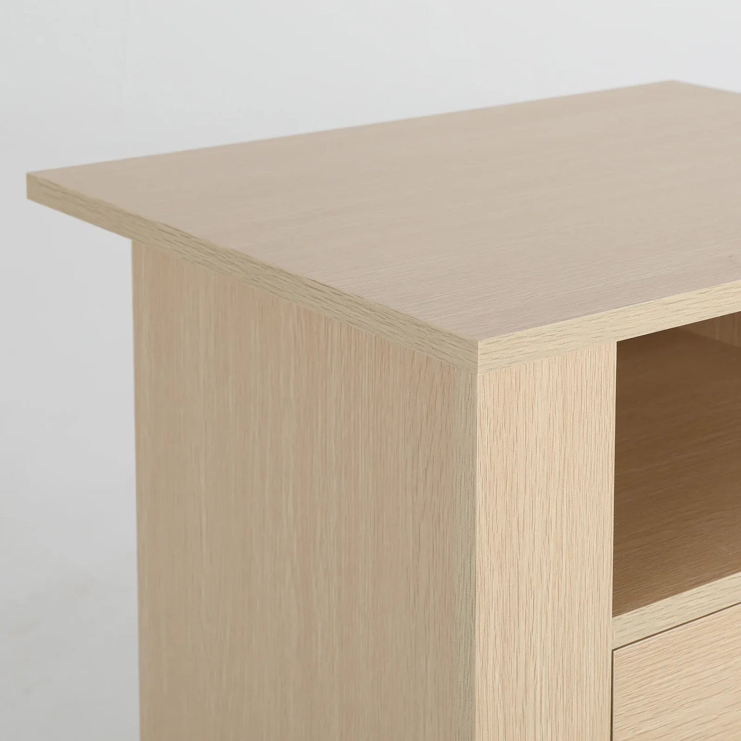 Bedside Table Side Storage Cabinet Nightstand Bedroom 2 Drawer 1 Shelf ZURI OAK - Mekamart Australia