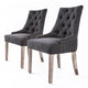 2X French Provincial Dining Chair Oak Leg AMOUR BLACK - Mekamart Australia