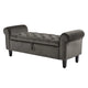 Storage Ottoman Stool Arm Bench Seat 132cm Velvet GREY - Mekamart Australia