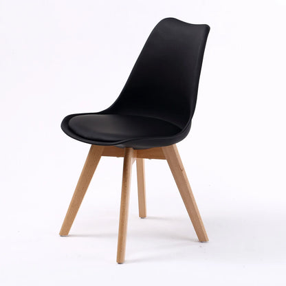 2X Retro Dining Cafe Chair Padded Seat BLACK - Mekamart Australia