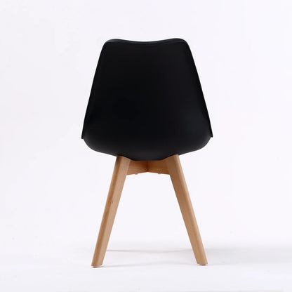 2X Retro Dining Cafe Chair Padded Seat BLACK - Mekamart Australia