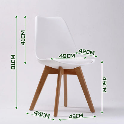 4X Retro Dining Cafe Chair Padded Seat WHITE - Mekamart Australia