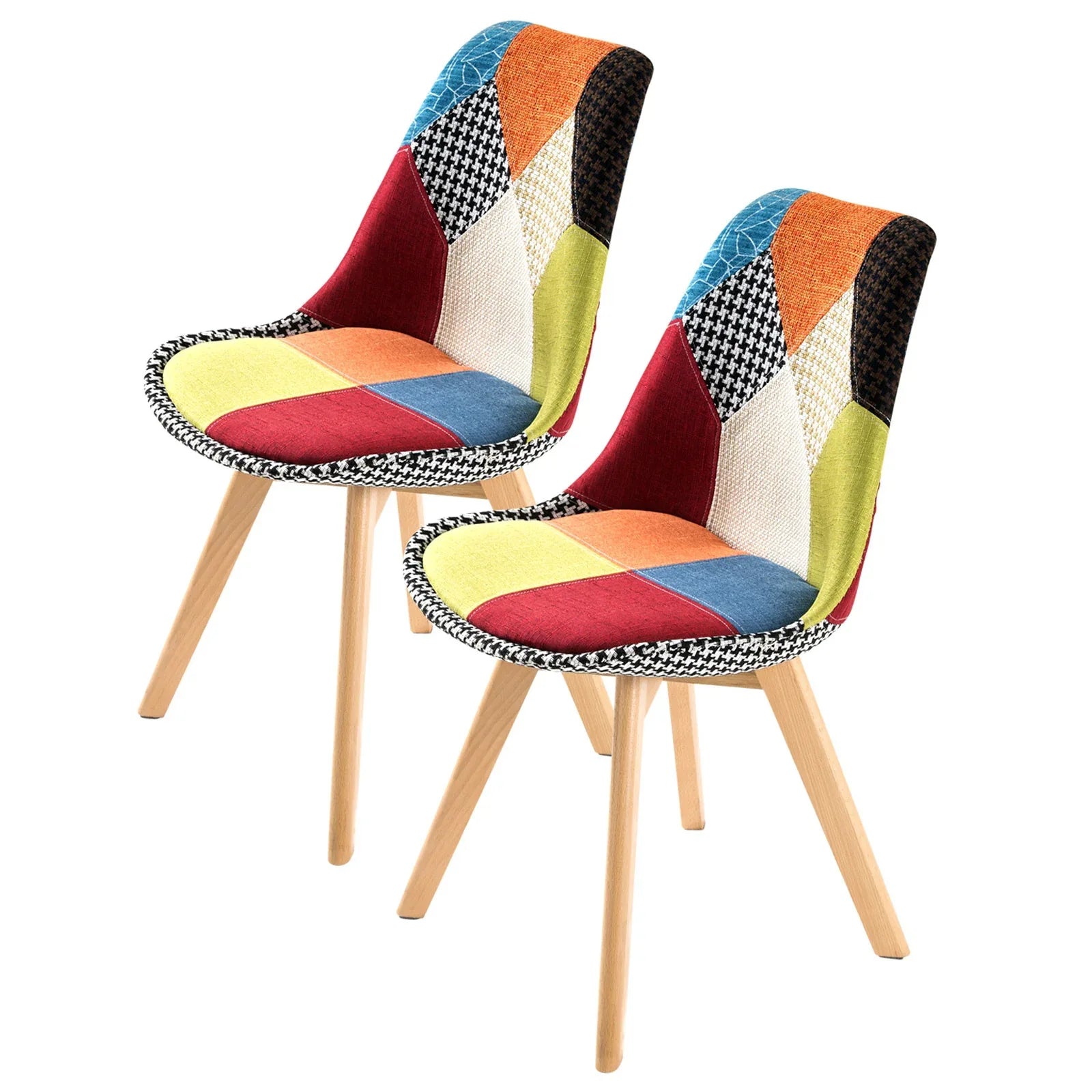 2X Retro Dining Cafe Chair Padded Seat MULTI COLOUR - Mekamart Australia