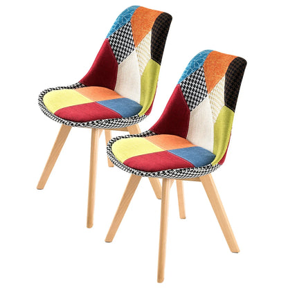 2X Retro Dining Cafe Chair Padded Seat MULTI COLOUR - Mekamart Australia