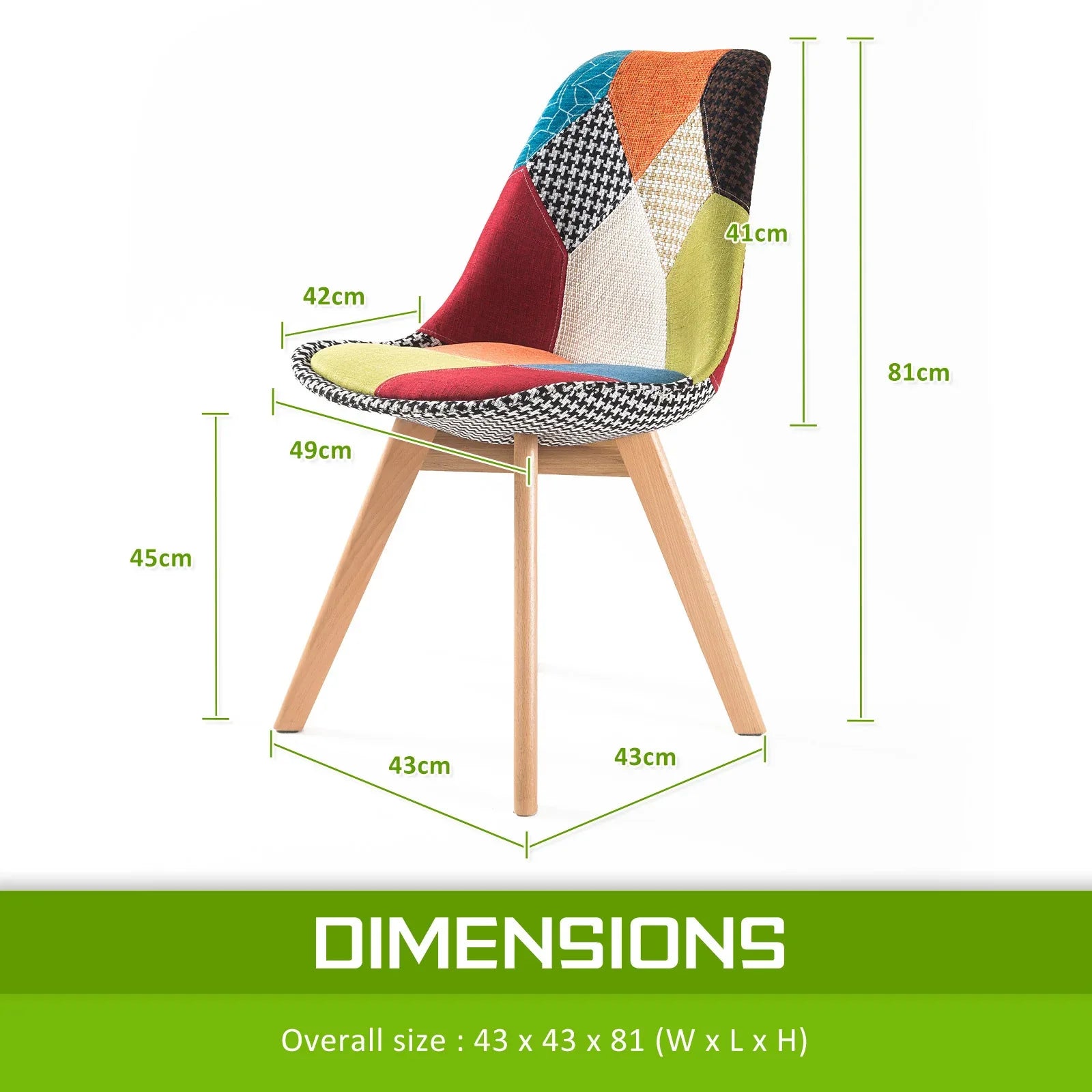 2X Retro Dining Cafe Chair Padded Seat MULTI COLOUR - Mekamart Australia