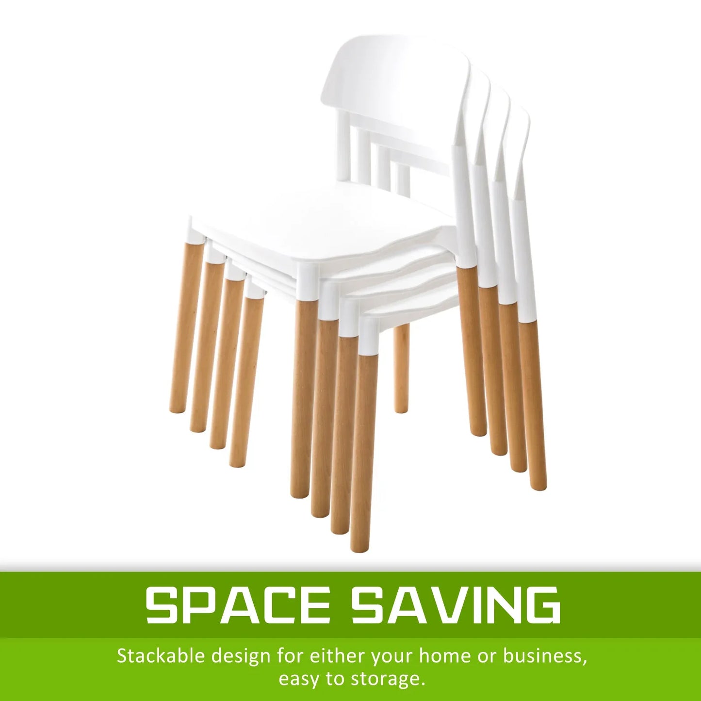 2X Retro Belloch Stackable Dining Cafe Chair WHITE - Mekamart Australia