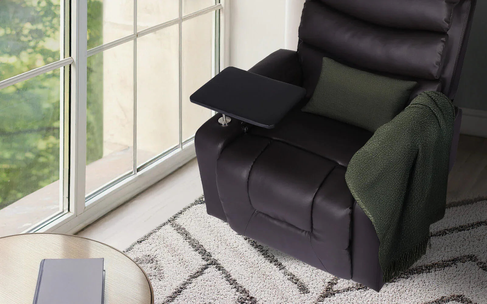 8-Point Electric Massage Recliner Chair - PU Leather Electric Lounge Sofa Armchair HARLOW BROWN - Mekamart Australia