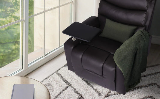 8-Point Electric Massage Recliner Chair - PU Leather Electric Lounge Sofa Armchair HARLOW BROWN - Mekamart Australia