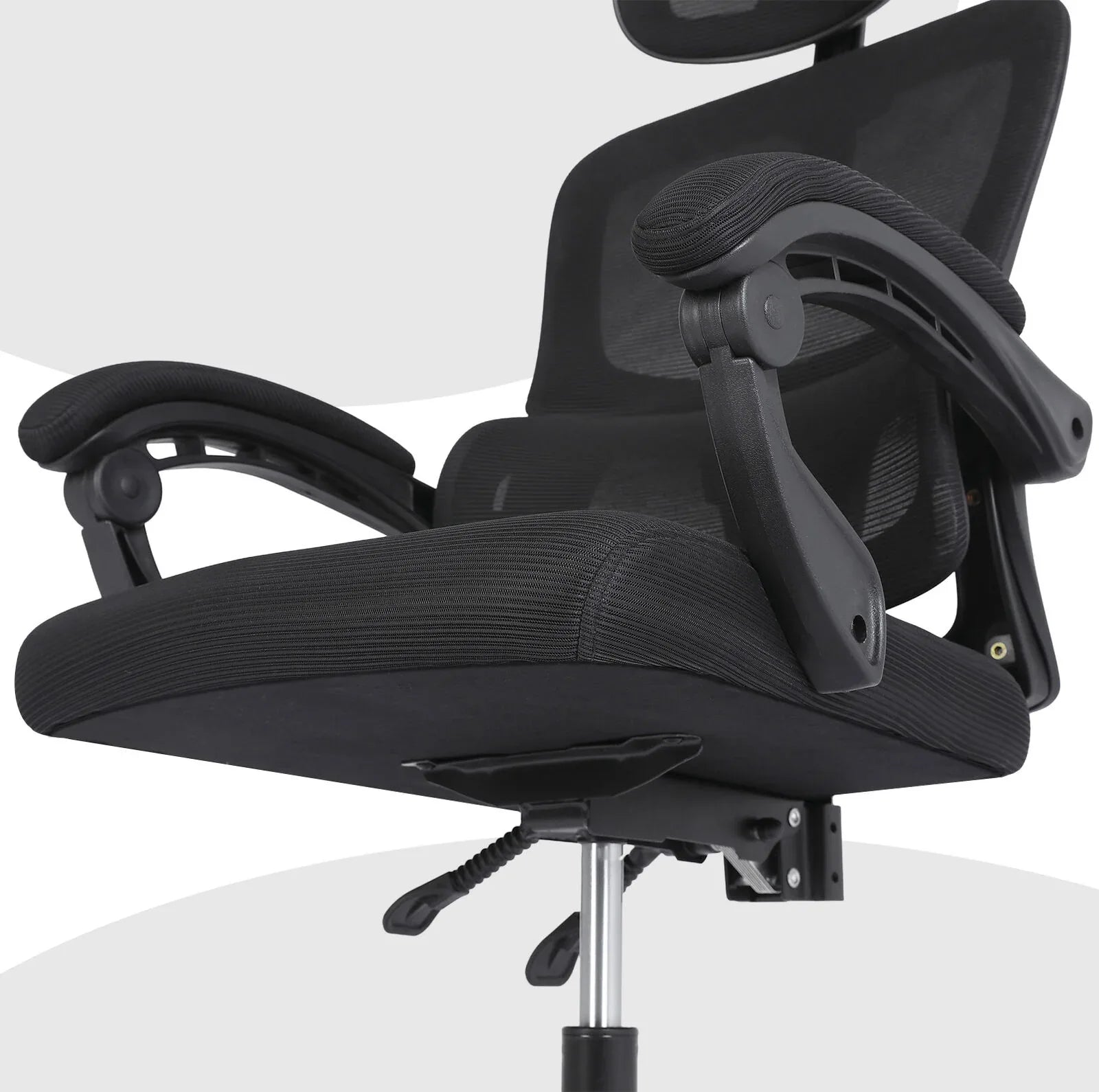 Ergonomic Reclining Office Chair - Lumbar Support, Adjustable Headrest VELTRA - BLACK - Mekamart Australia