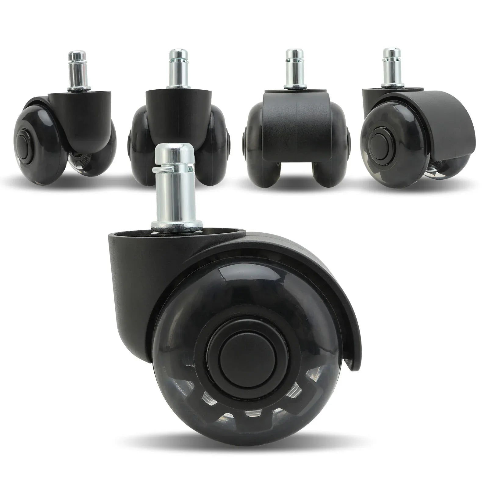 5X 2'' Twin Wheel Office Chair Casters - Slient Smooth, 11x22mm Stem - Mekamart Australia