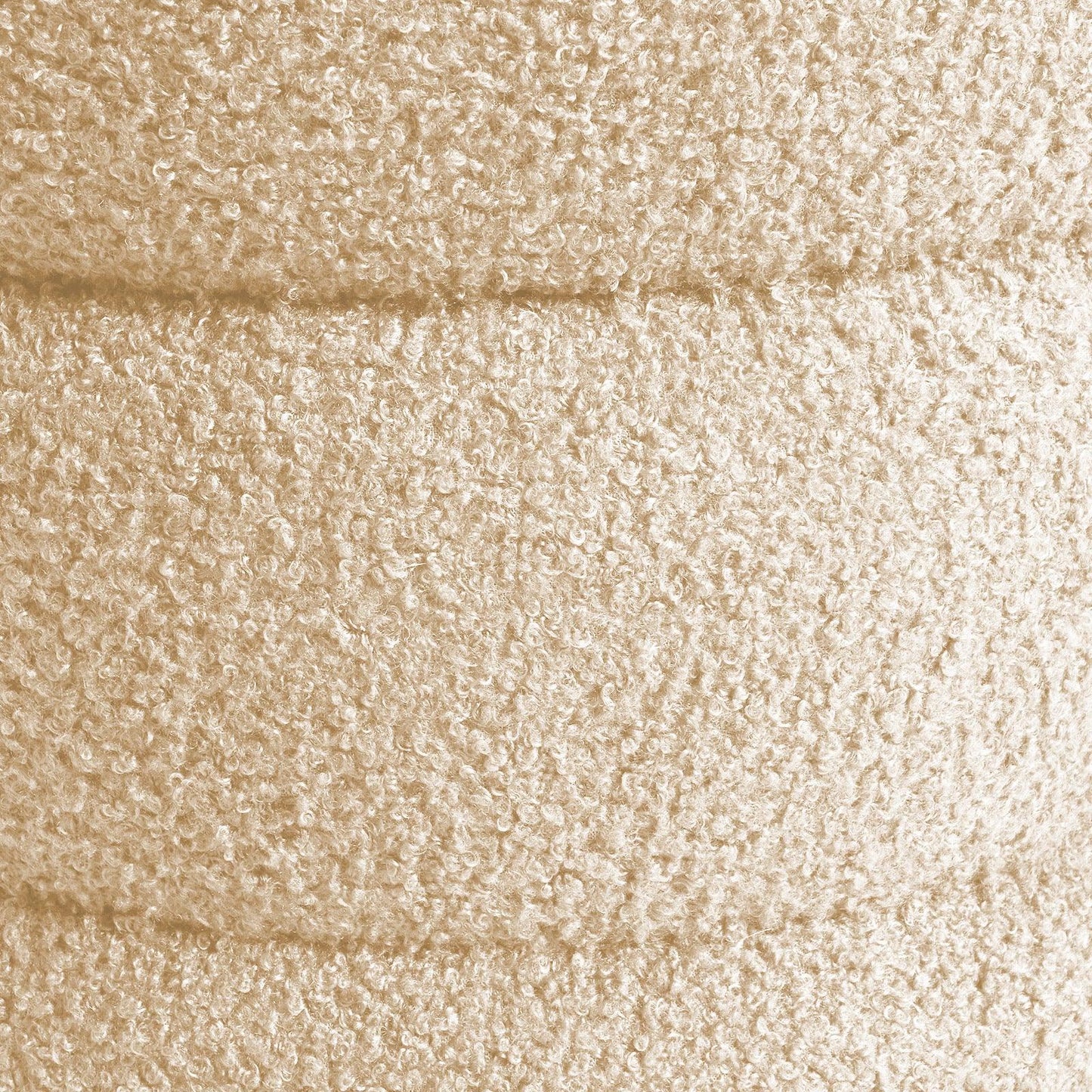 Round Stacked Ottoman Stool Teddy Fleece Fabric Foot Rest 38cm BEIGE - Mekamart Australia
