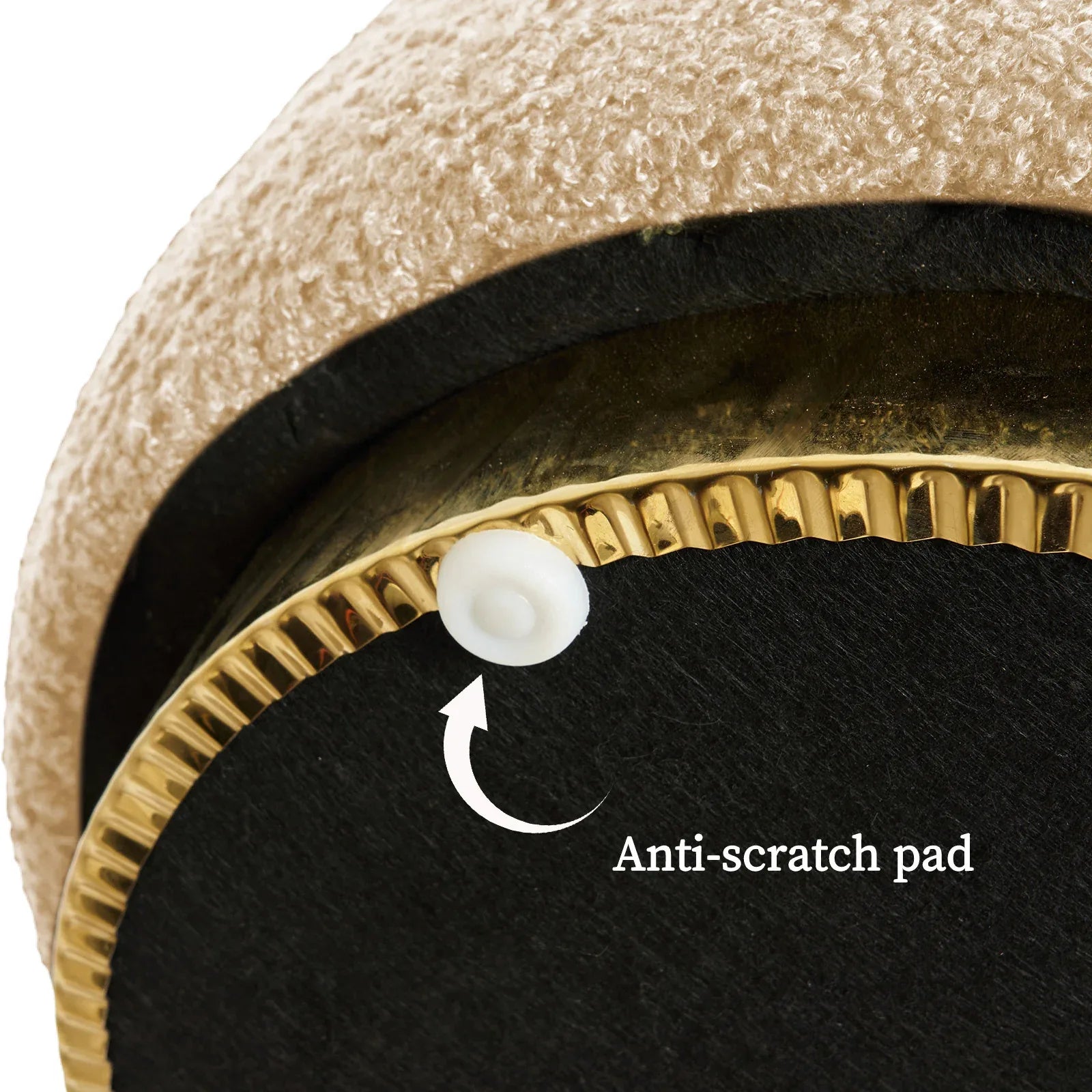 2X Round Stacked Ottoman Stool Teddy Fleece Fabric Foot Rest 38cm BEIGE - Mekamart Australia
